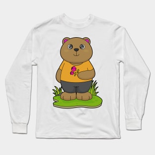 Bear with Flowers Long Sleeve T-Shirt